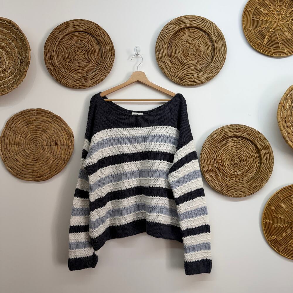 Hollister Blue Slouchy Off Shoulder Sweater XL